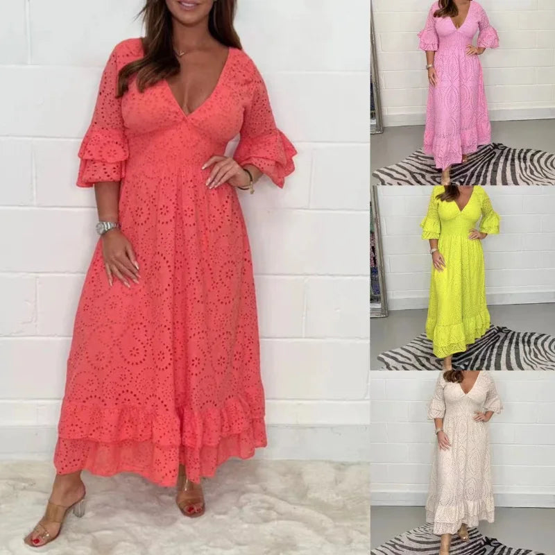 Lange Zomerjurk Frederique - Elegante Stijl