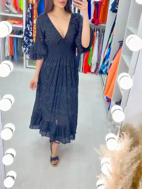 Lange Zomerjurk Frederique - Elegante Stijl