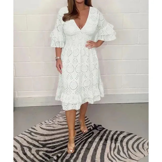 Lange Zomerjurk Frederique - Elegante Stijl