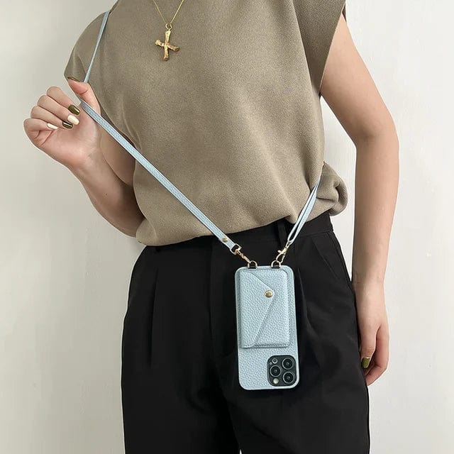 Lederen Crossbody Telefoonhoes met Pasjeshouder