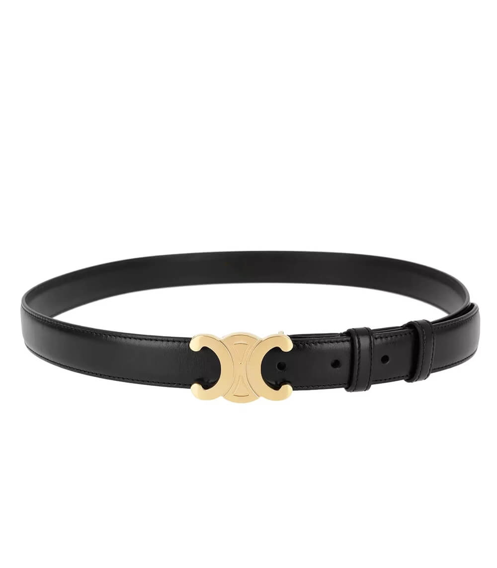Lederen Riem met Elegante Gouden Gesp