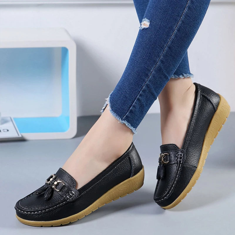 Leren Ballerina Flats met Comfortabel Design
