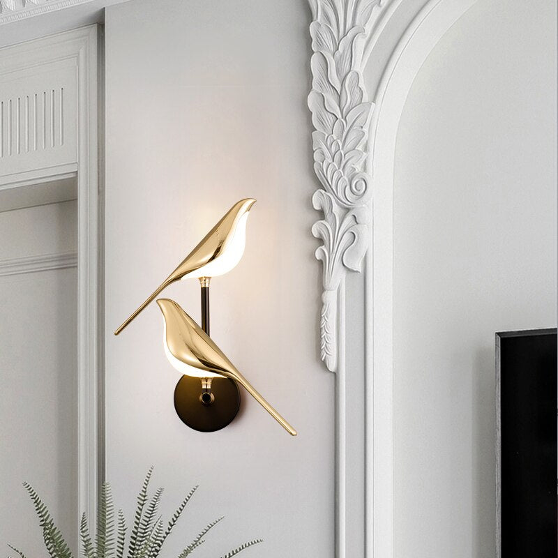 Lichtgevende Vogel LED Wandlamp