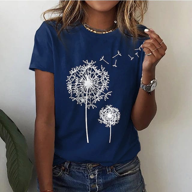 Losvallend Dames T-shirt met Paardenbloemprint