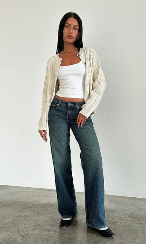 Low Rise Straight-Leg Vintage Dames Jeans