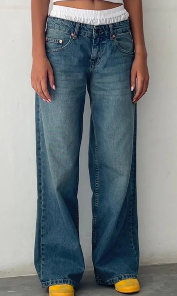 Low Rise Straight-Leg Vintage Dames Jeans