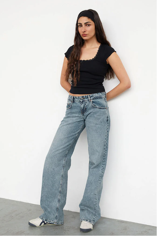 Low Rise Straight-Leg Vintage Dames Jeans