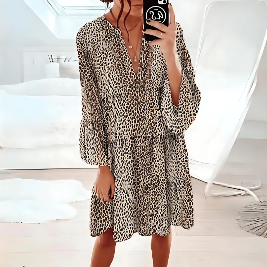 Luipaard Flowy Jurk - Elegante Annabel
