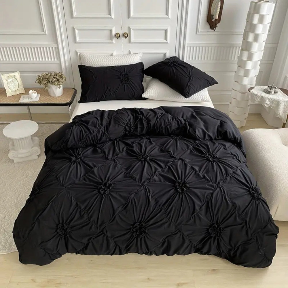 Luxe Bloemen Dekbedovertrek met Ruches