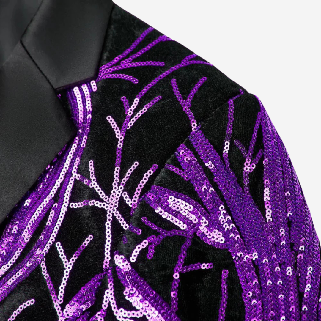 Luxe Herenblazer met Pailletten Design