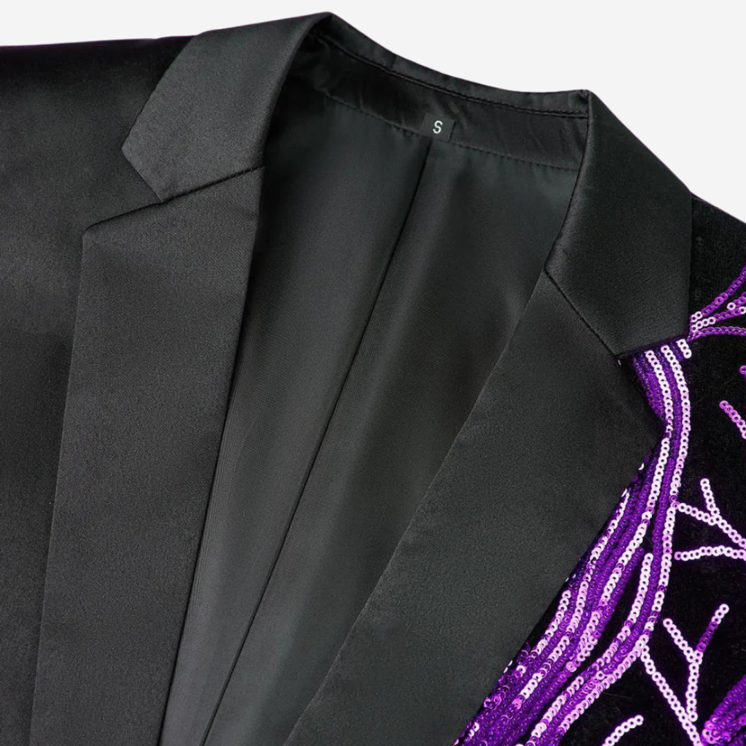 Luxe Herenblazer met Pailletten Design