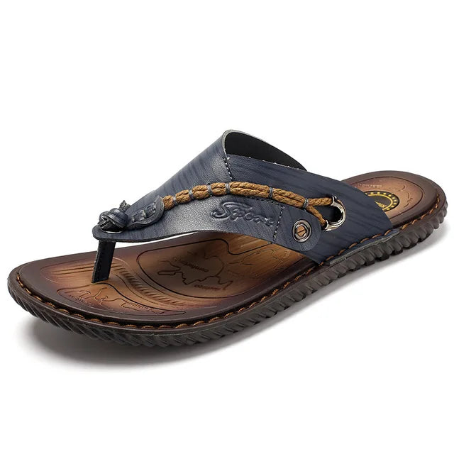 Luxe Leren Teenslippers Voor Heren