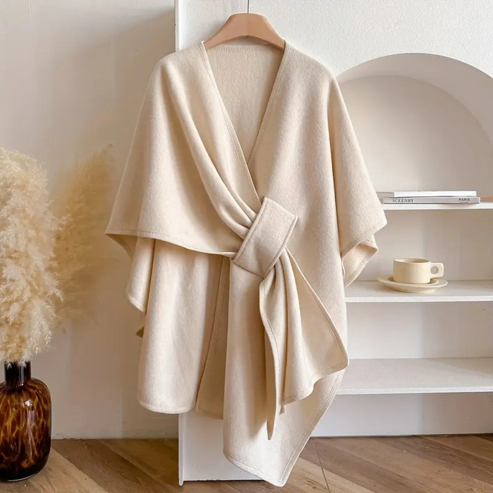 Luxe Winddichte Sjaaljas met Stijlvolle Drape