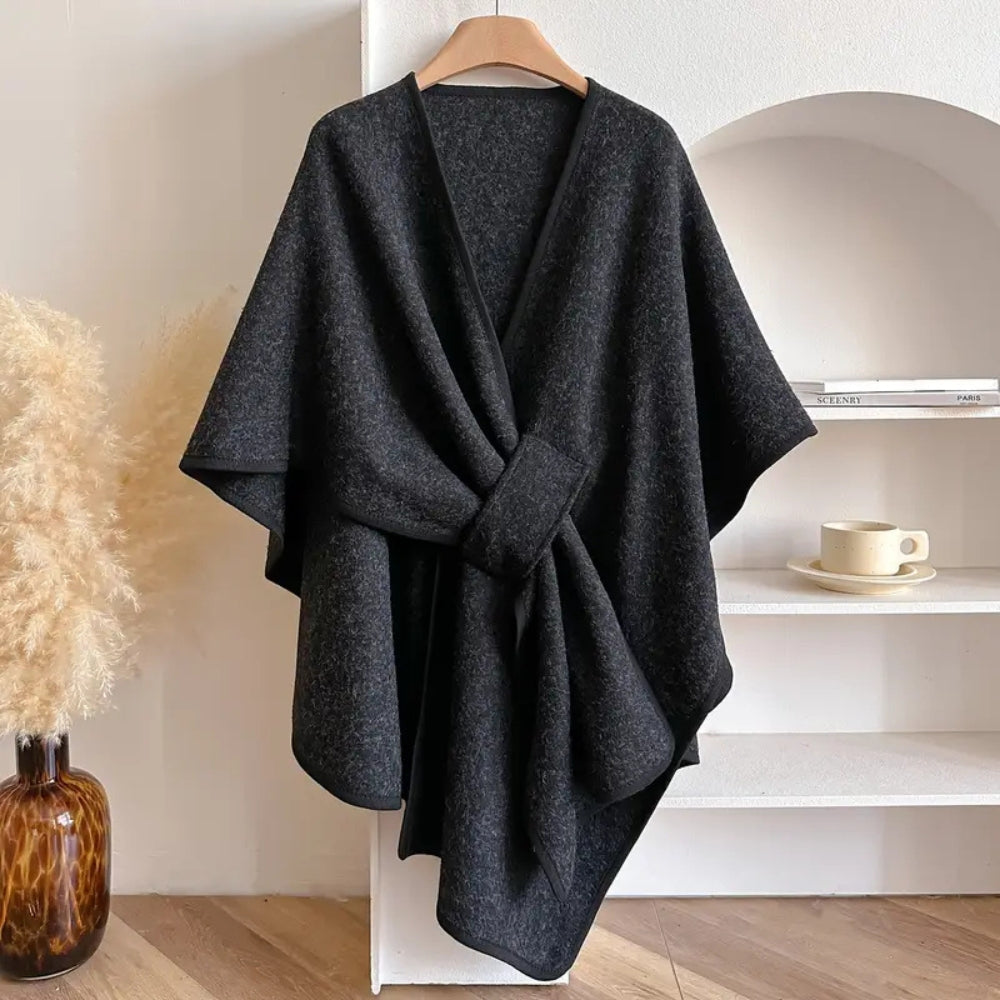 Luxe Winddichte Sjaaljas met Stijlvolle Drape