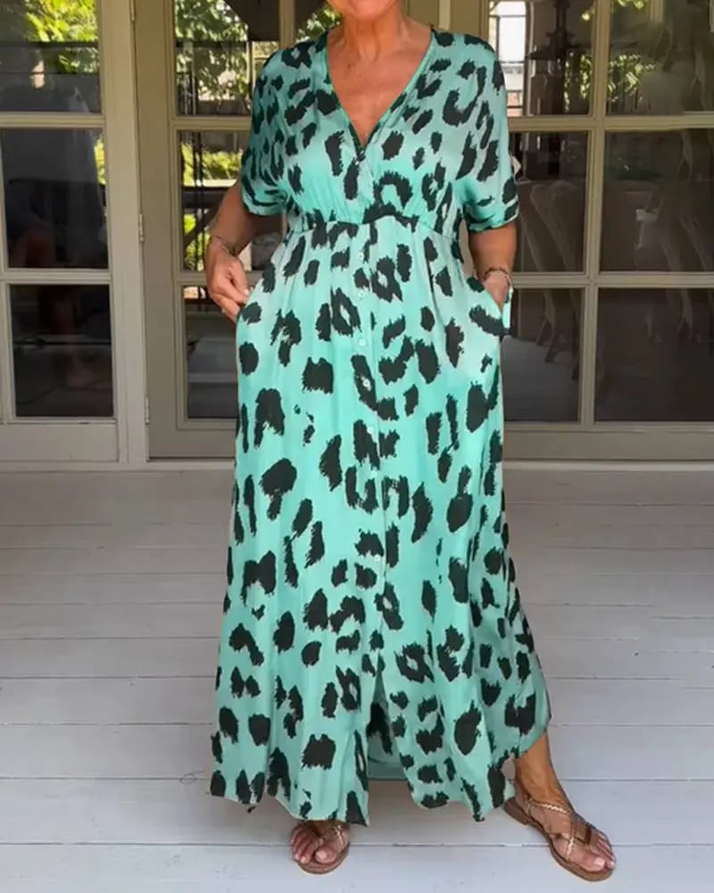 Maxi-jurk met Luipaardprint - Elegante Esmee