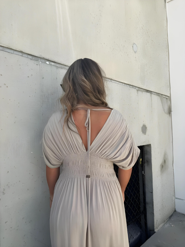 Maxi-jurk met V-hals en split