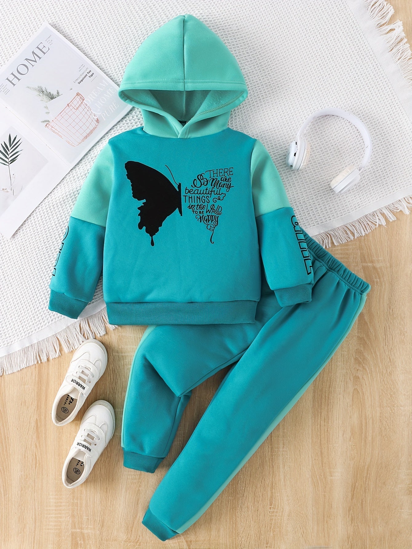 Meisjes Fleece Set met Vlinderprint