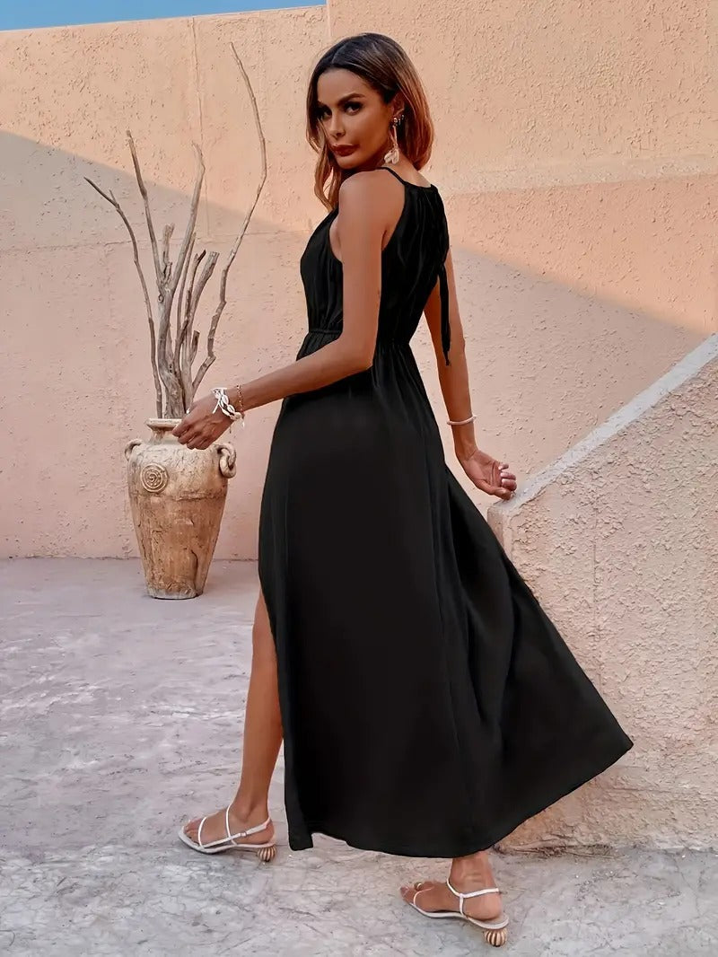 Mouwloze Elegante Lentejurk met Tailleaccent