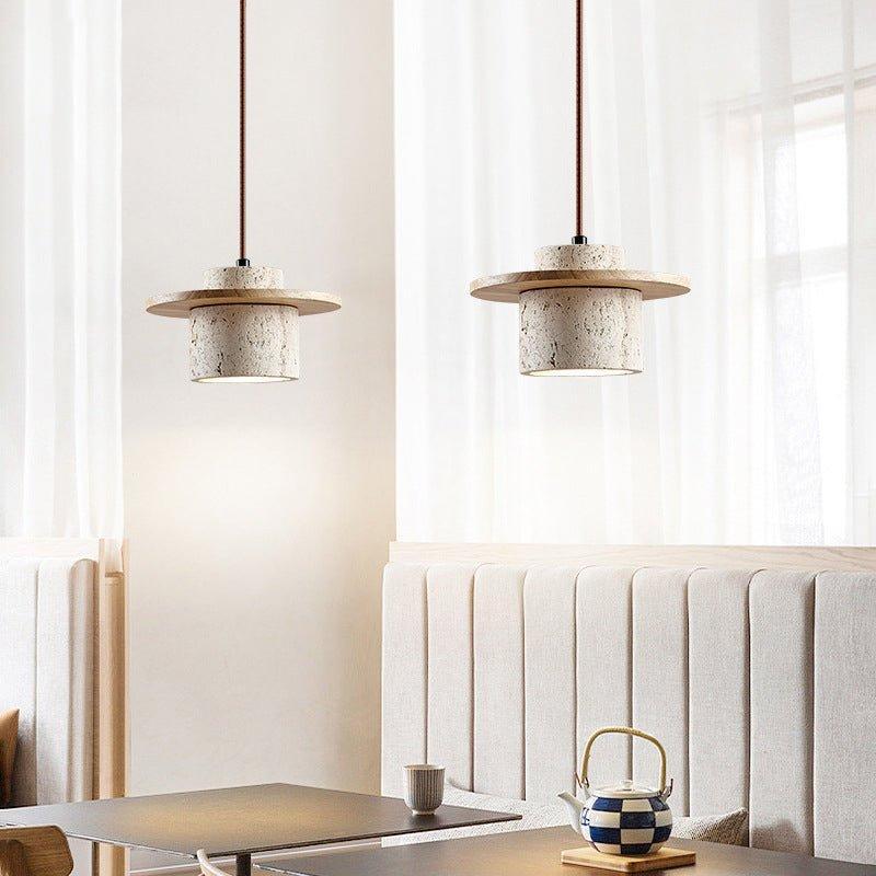 Natuurlijke Travertijn Hanglamp - LED Dimbaar