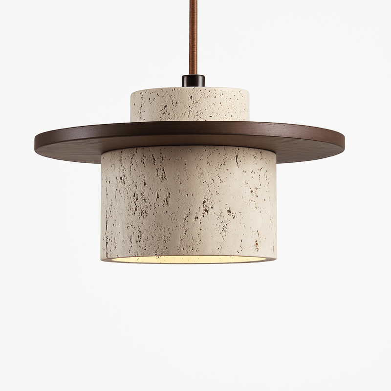 Natuurlijke Travertijn Hanglamp - LED Dimbaar