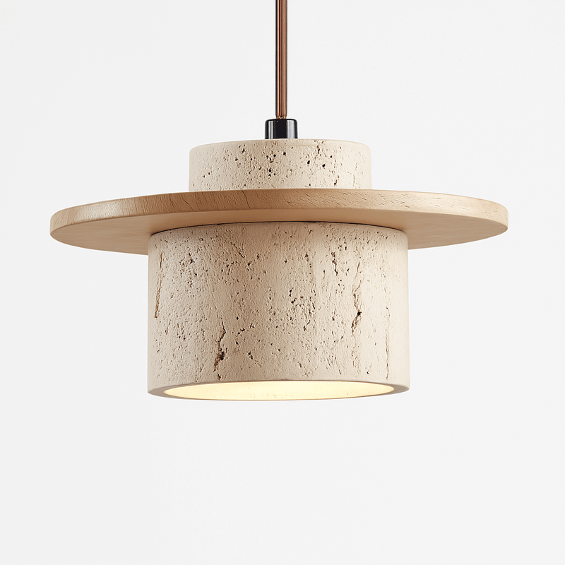 Natuurlijke Travertijn Hanglamp - LED Dimbaar