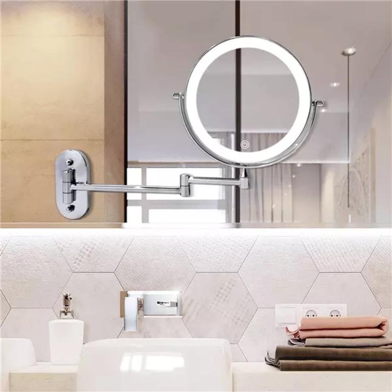 Oplaadbare LED Make-up Spiegel Marie - Chroomzilver