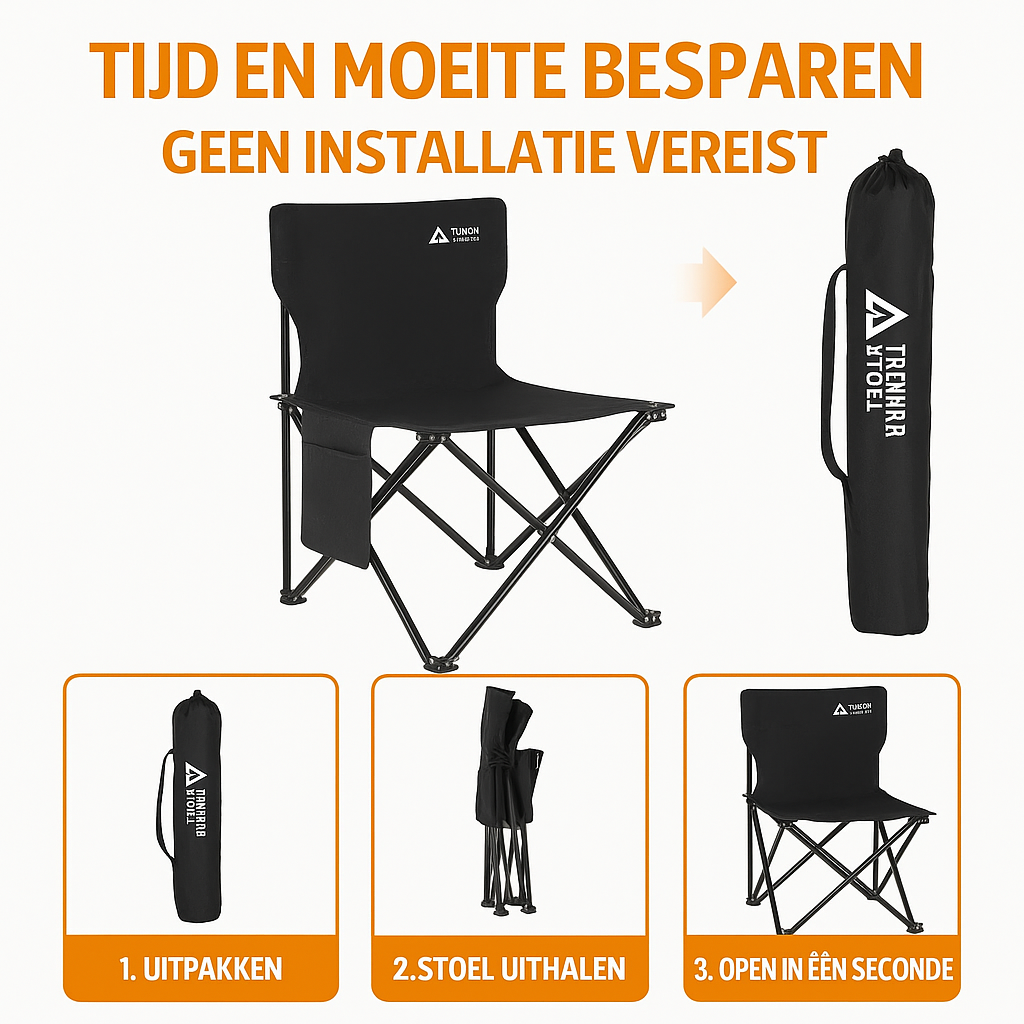 Opvouwbare Outdoor Comfort Stoel met Rugleuning