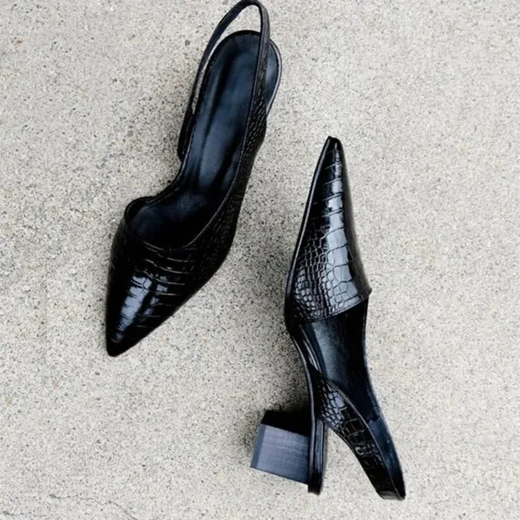 Orthopedische Croco Pumps - Bruin Comfort