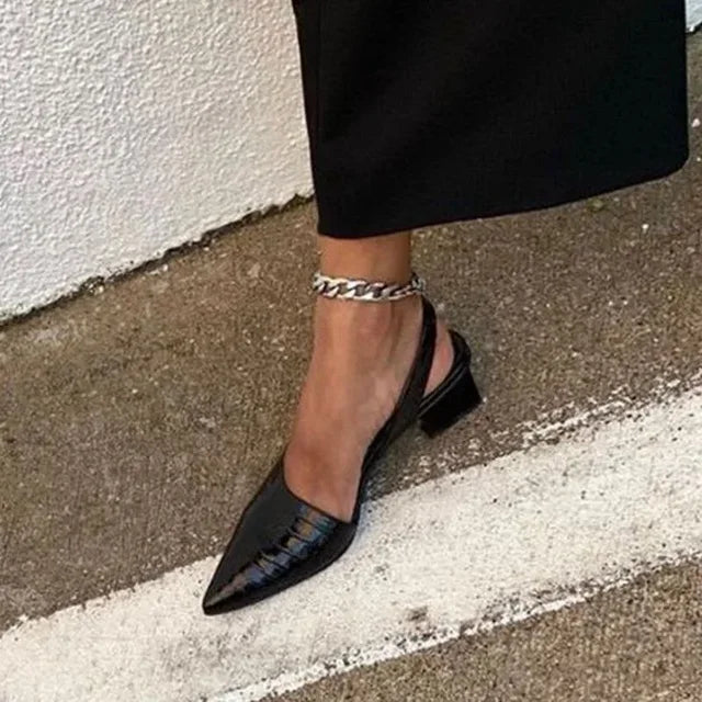 Orthopedische Croco Pumps - Bruin Comfort