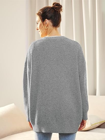 Oversized Damesvest V-hals Knoopsluiting Aleen