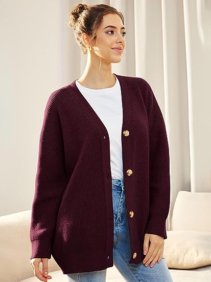 Oversized Damesvest V-hals Knoopsluiting Aleen