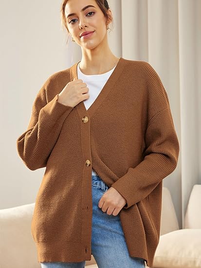 Oversized Damesvest V-hals Knoopsluiting Aleen