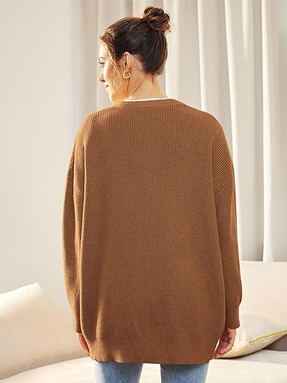 Oversized Damesvest V-hals Knoopsluiting Aleen