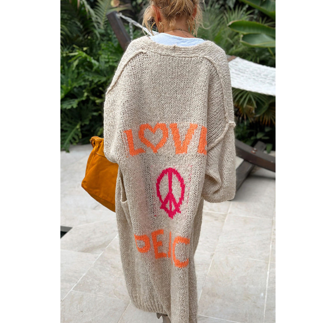 Peace Cardigan Dames - Stijlvol Ibiza Design