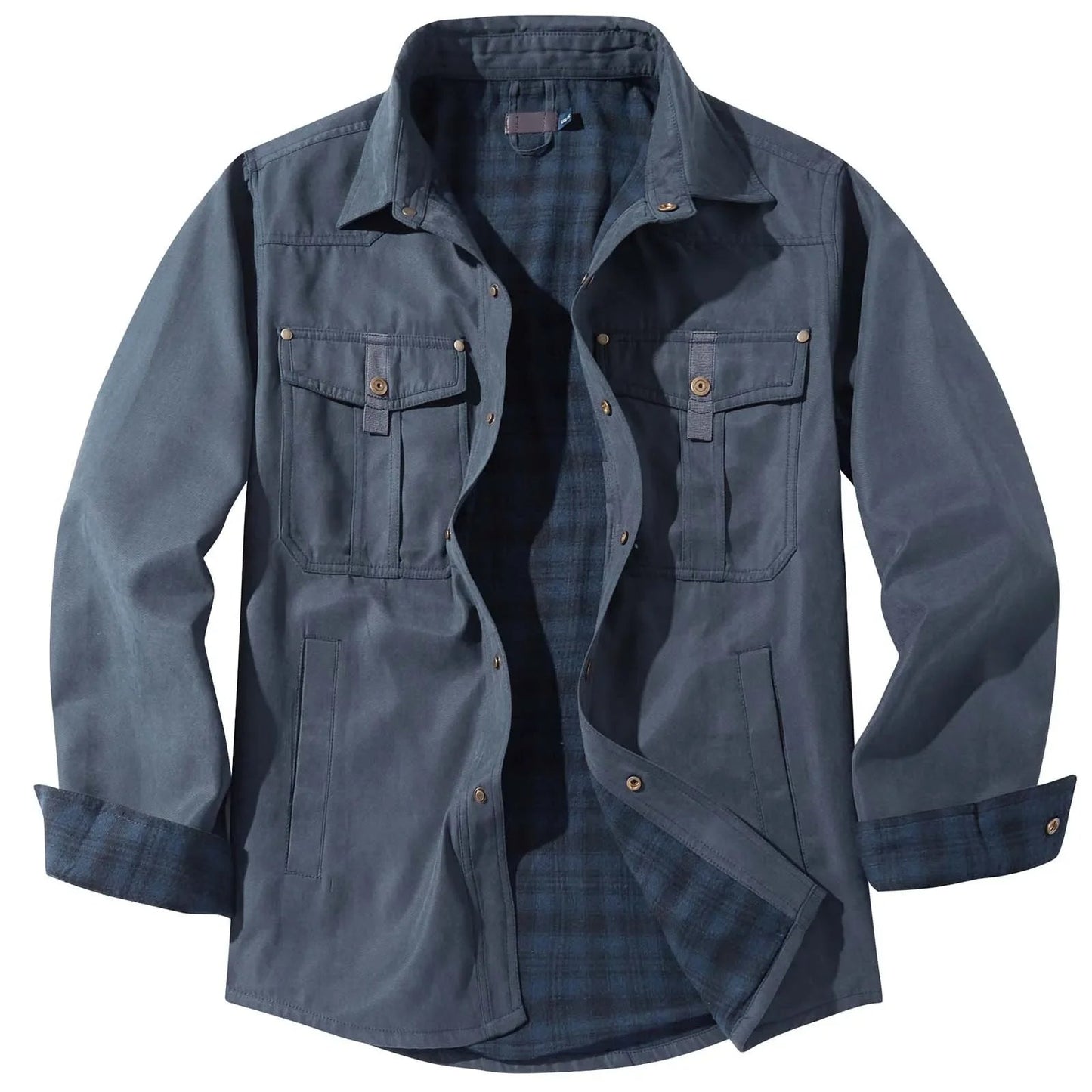 Plus Size Heren Flanellen Ruitjas Met Capuchon