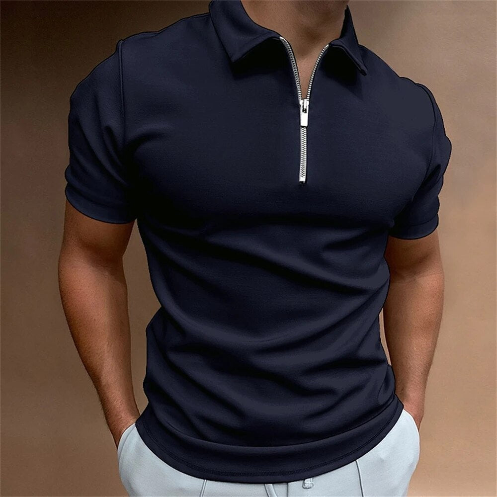 Poloshirt Heren Met Ritssluiting Elegance