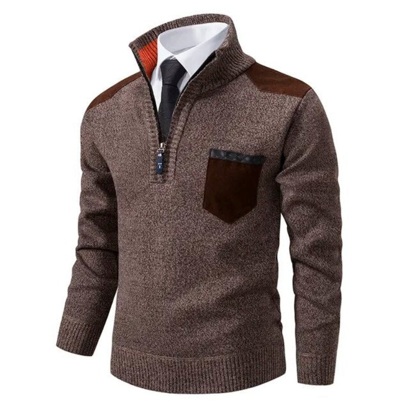 Pullover Trui met Kraag en Borstzak