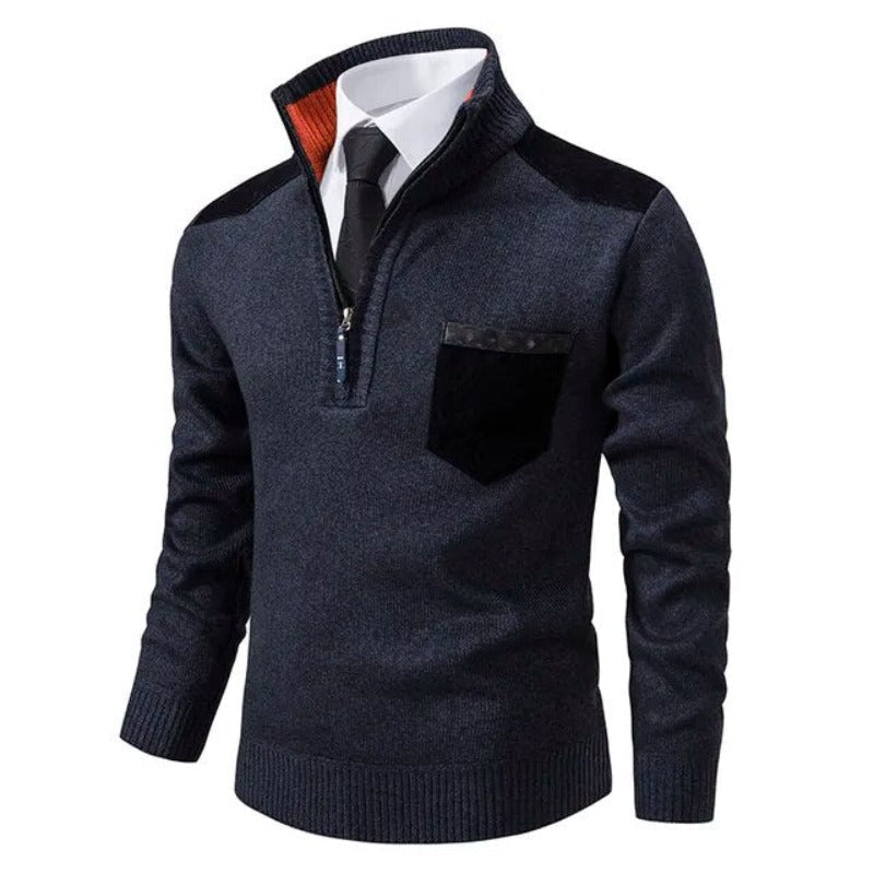 Pullover Trui met Kraag en Borstzak