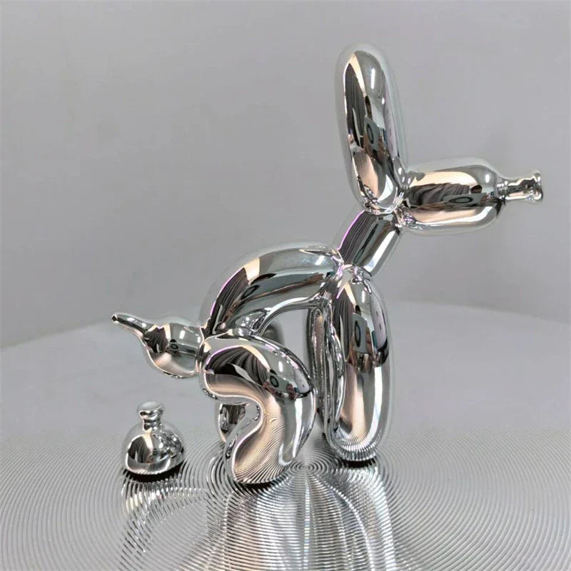 PuppyBalloon - Speelse Hars Hond Sculptuur