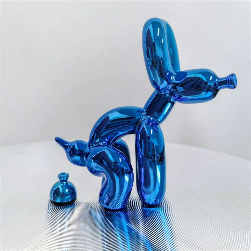 PuppyBalloon - Speelse Hars Hond Sculptuur