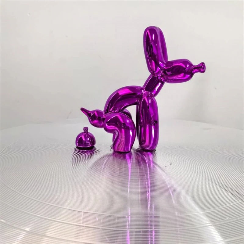 PuppyBalloon - Speelse Hars Hond Sculptuur