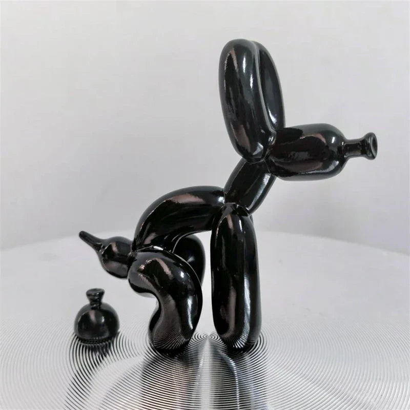 PuppyBalloon - Speelse Hars Hond Sculptuur