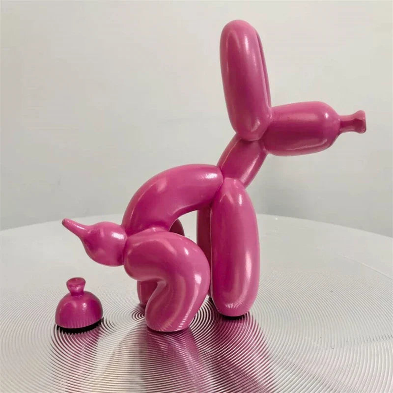PuppyBalloon - Speelse Hars Hond Sculptuur