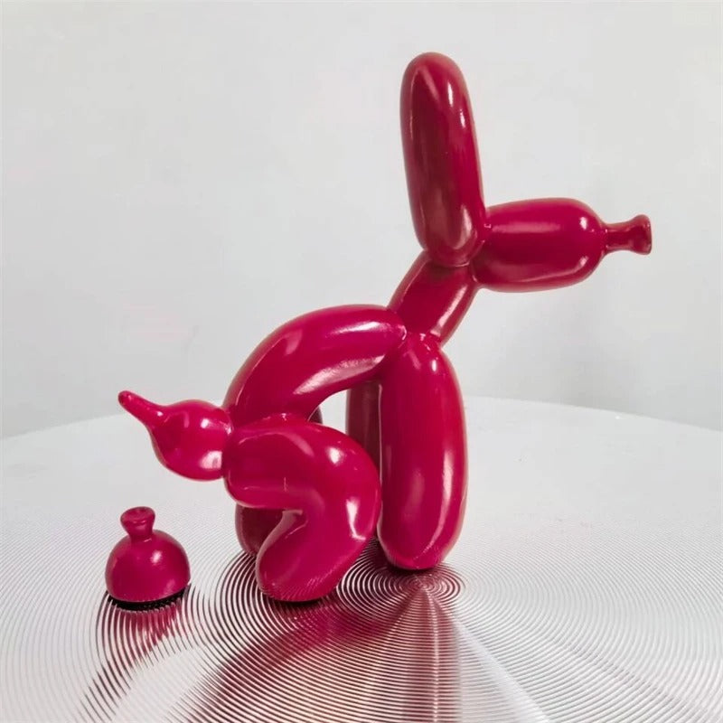 PuppyBalloon - Speelse Hars Hond Sculptuur