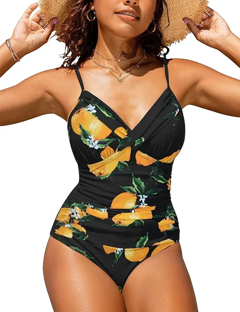 Push-Up Badpak V-Hals Dames Flatterend