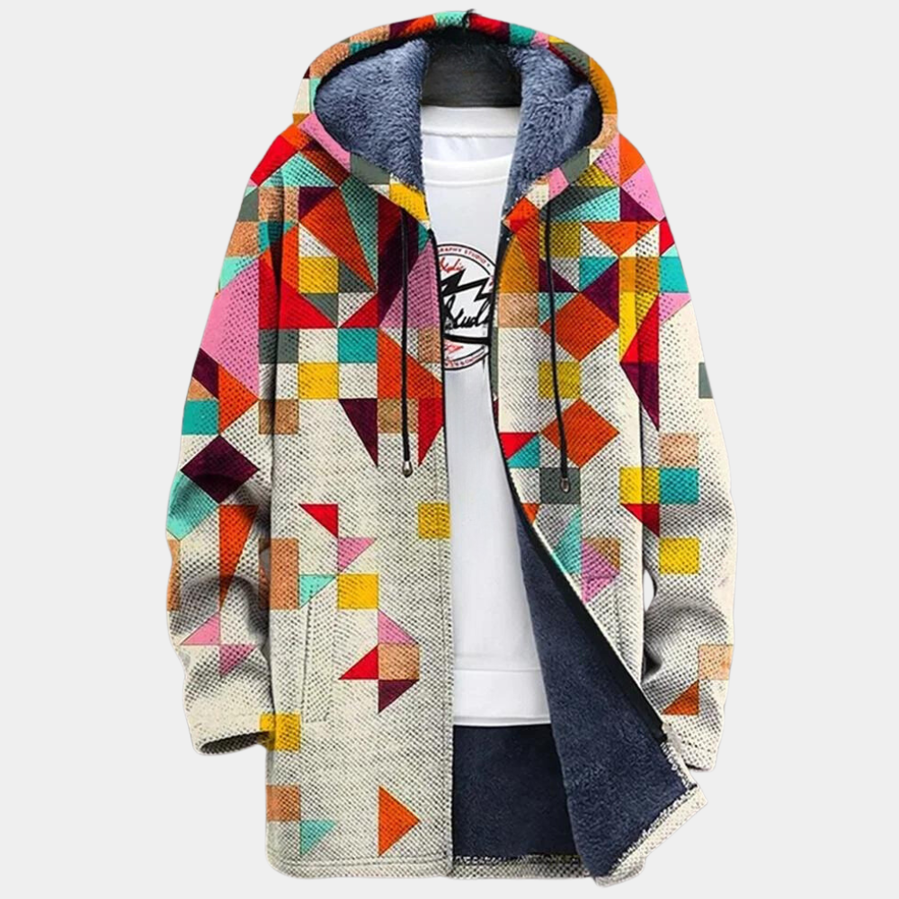 Retro Colorblock Herenvest met Moderne Twist
