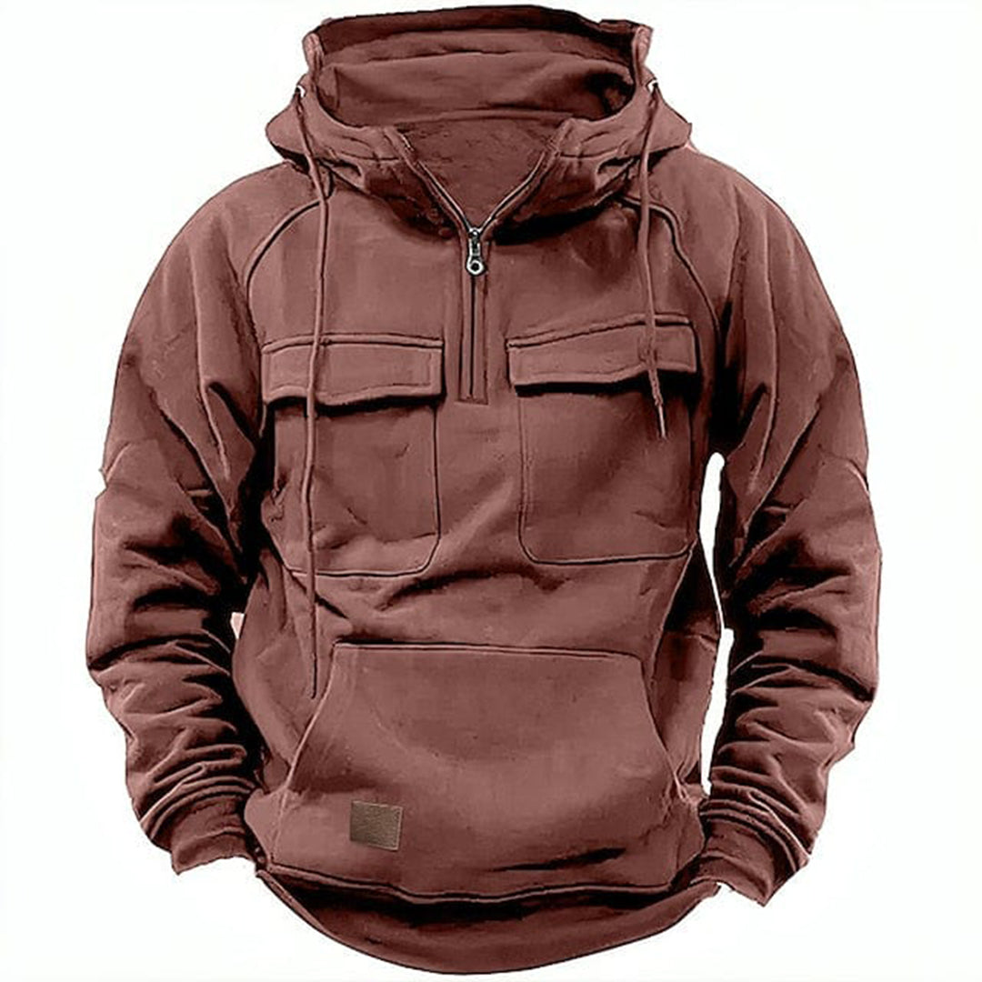 Retro Motor Hoodie Heren met Praktische Details