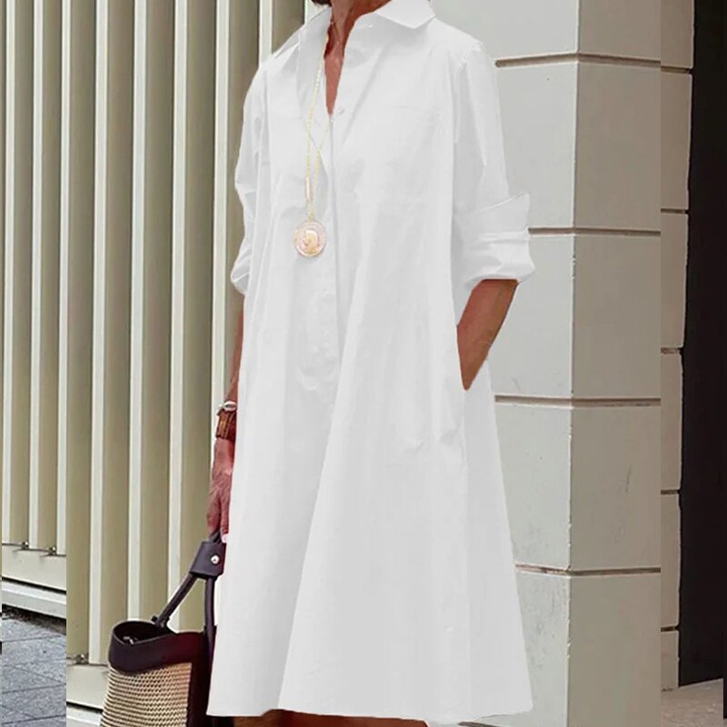 Roella Dames Midi Jurk met Kraag