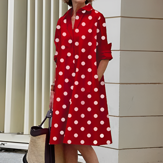 Roella Dames Midi Jurk met Kraag