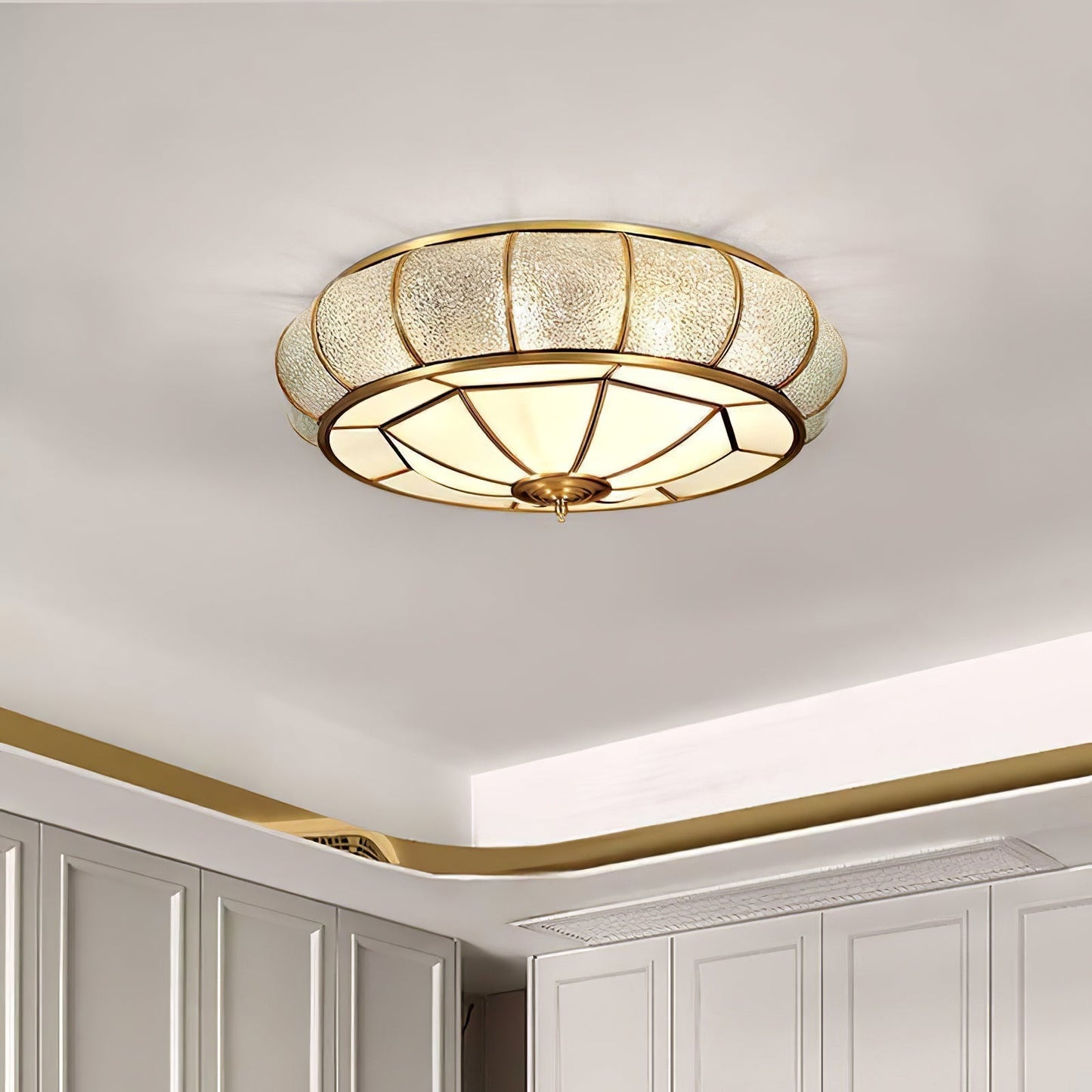 Ronde LED Plafondlamp met Structuurglas - Elegante Josiane